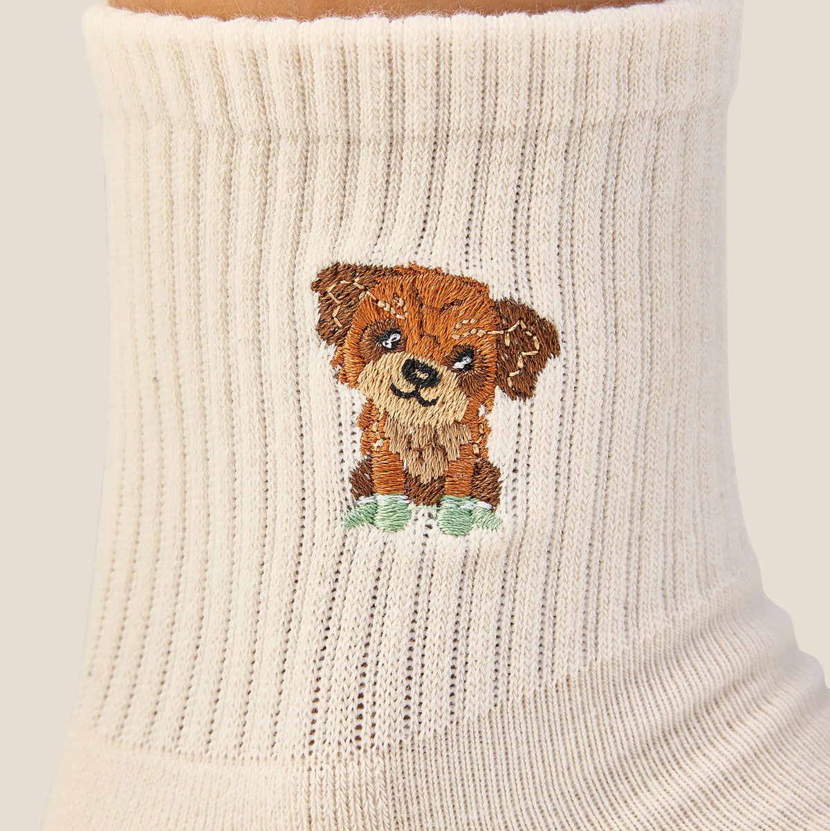 CREW-POODLE OAT grip socks pilates