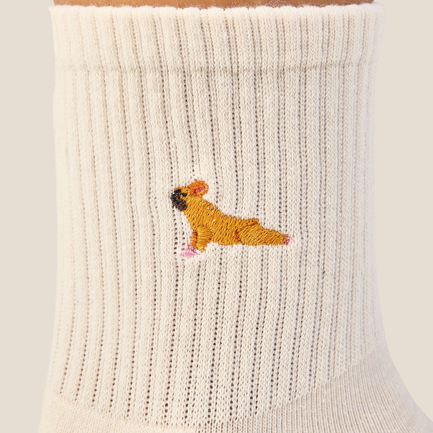 Crew Grip Socks - French Bulldog Oat