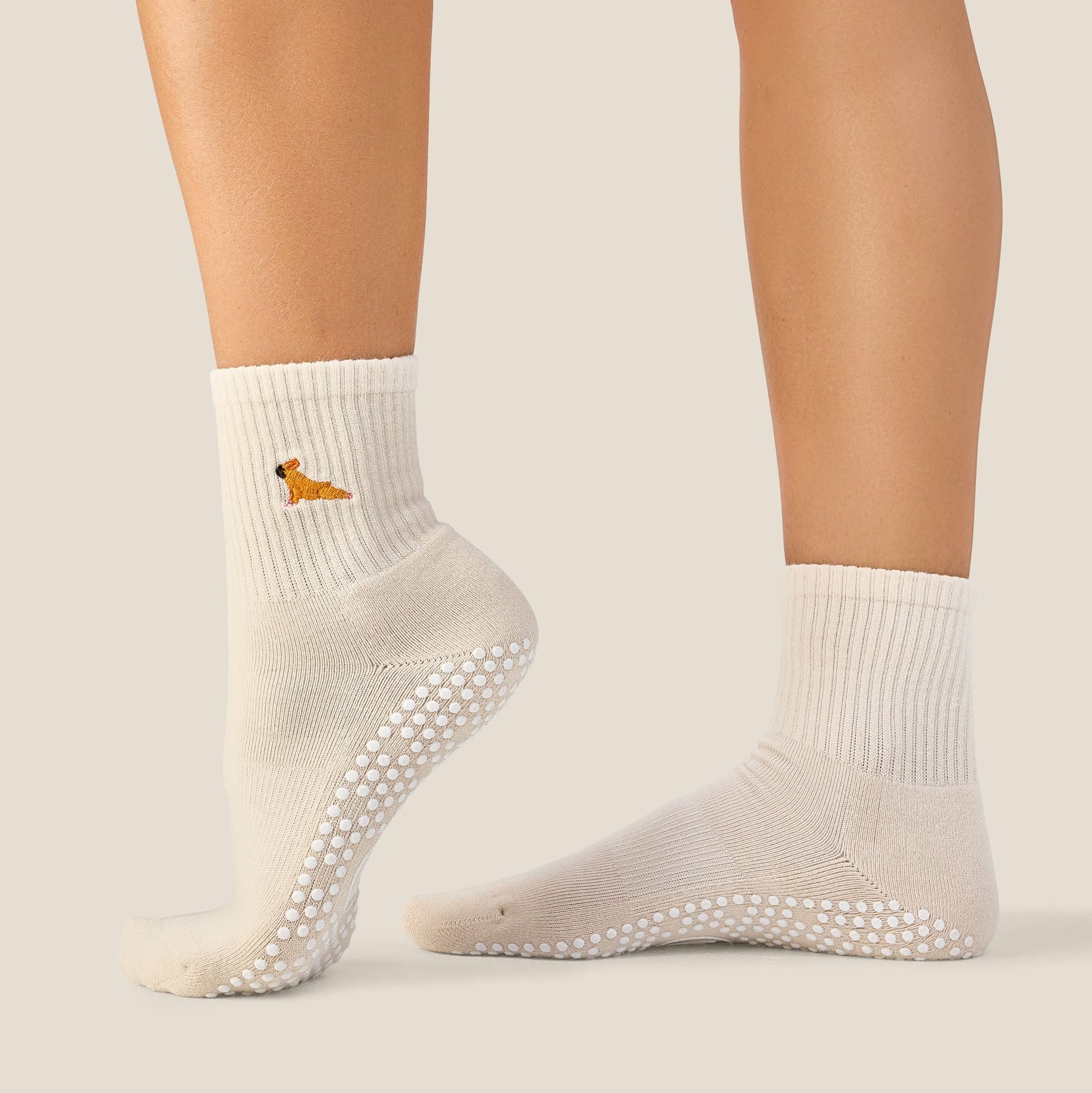 Crew Grip Socks - French Bulldog Oat
