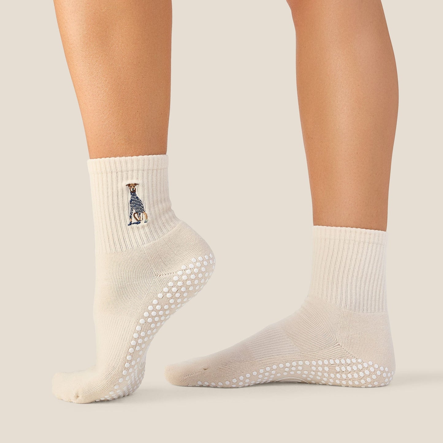 Crew Grip Socks - Greyhound Oat