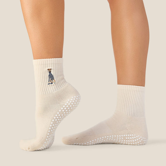 Crew Grip Socks - Greyhound Oat