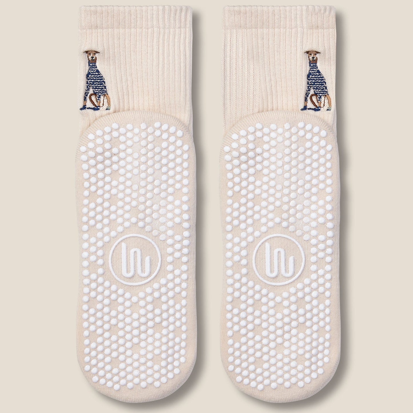 Crew Grip Socks - Greyhound Oat