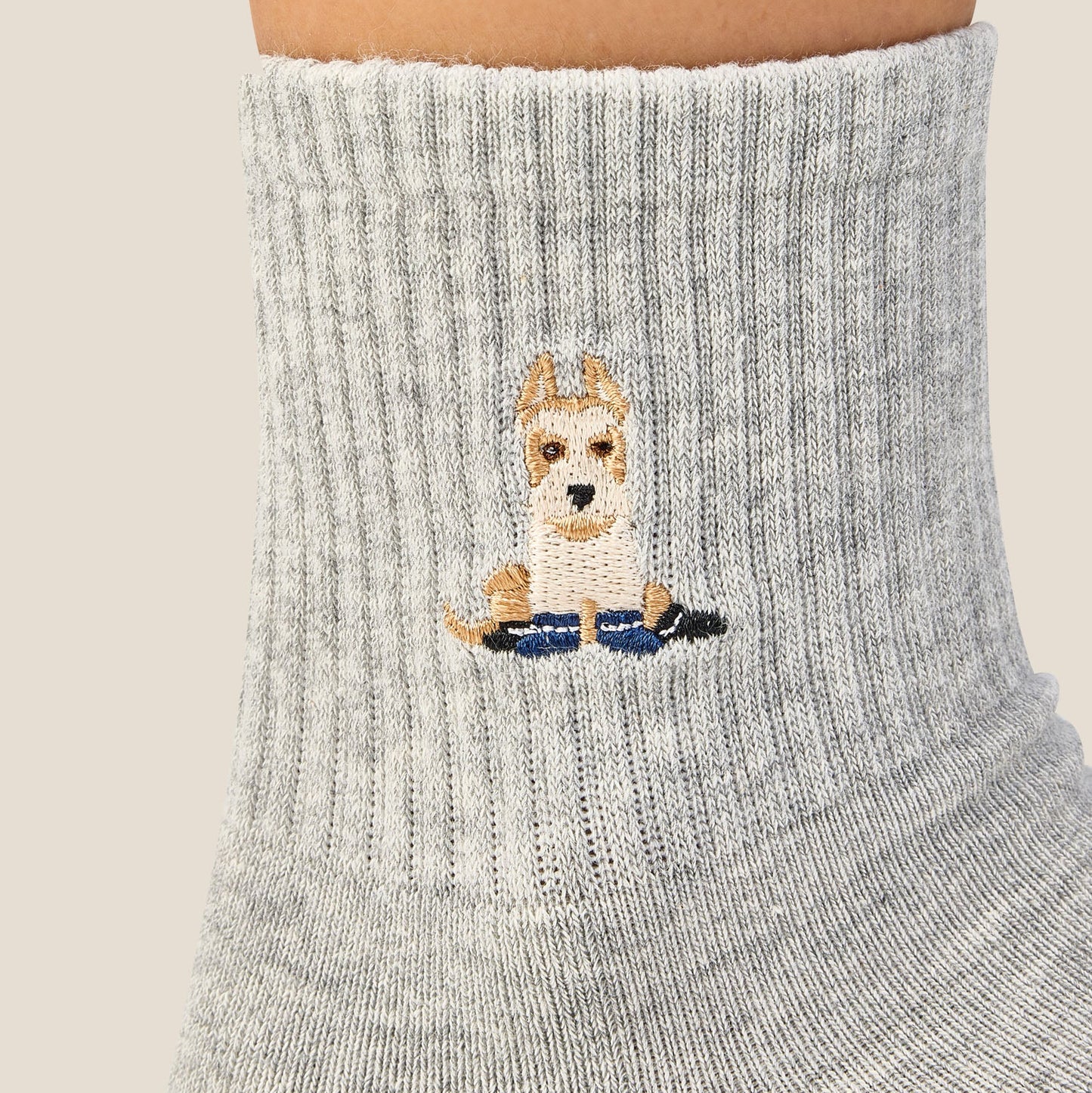 Crew Grip Socks - Terrier Grey