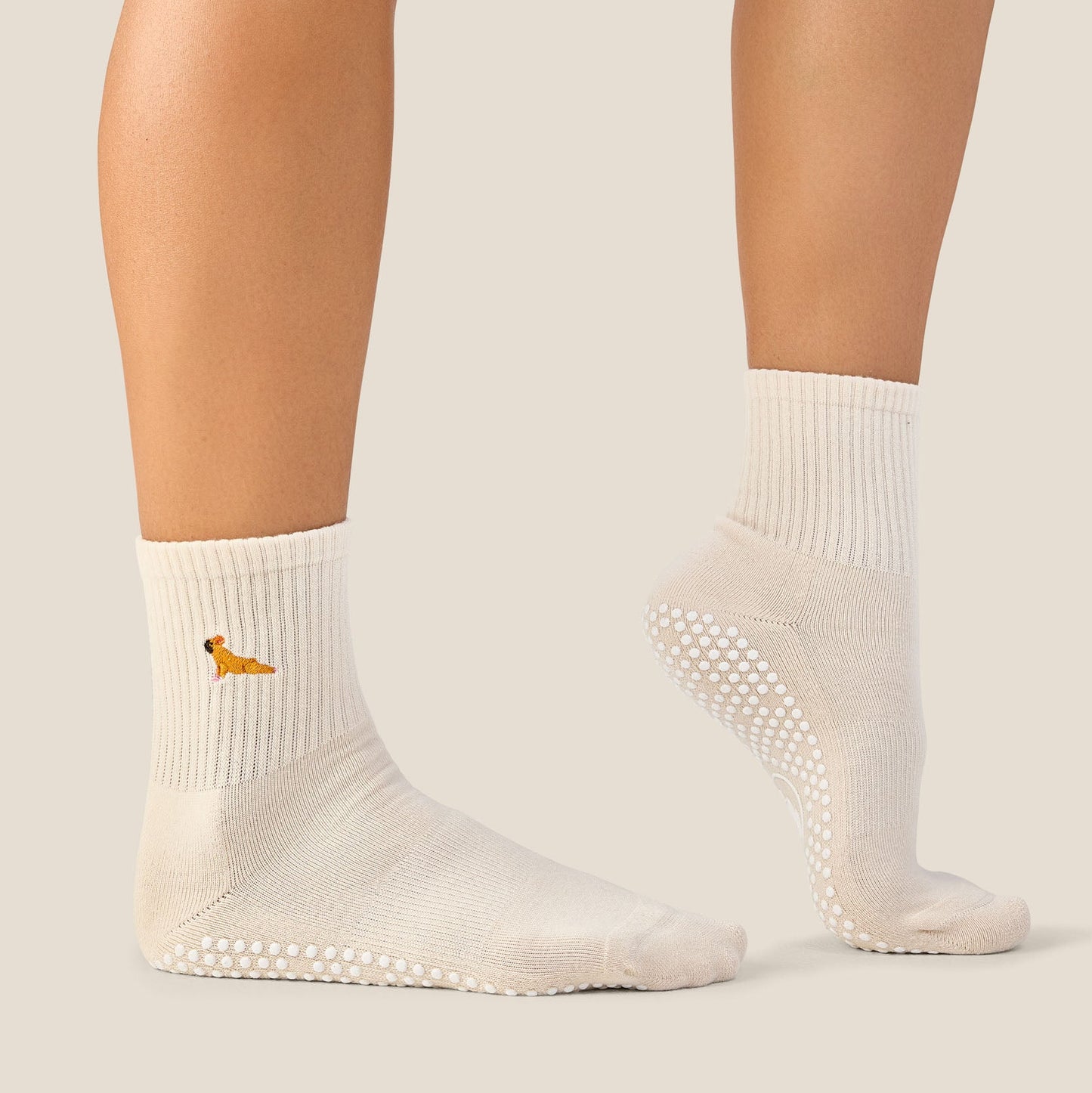 Crew Grip Socks - French Bulldog Oat