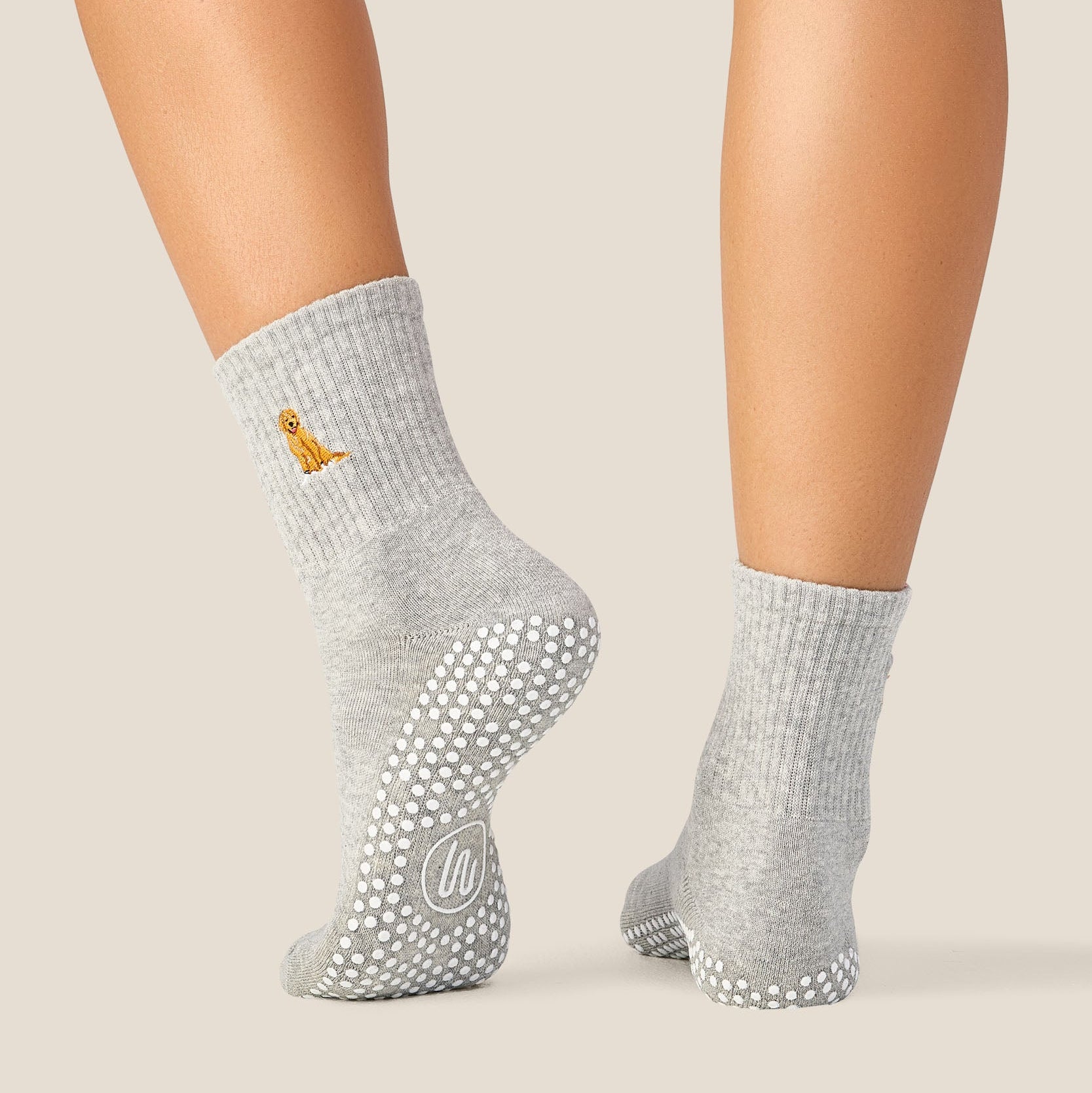 Golden Retriever Grip Socks – Grey