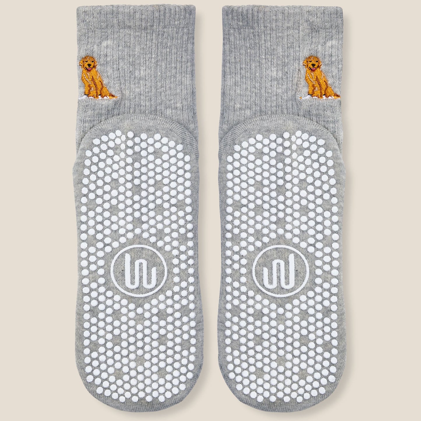 Golden Retriever Grip Socks – Grey
