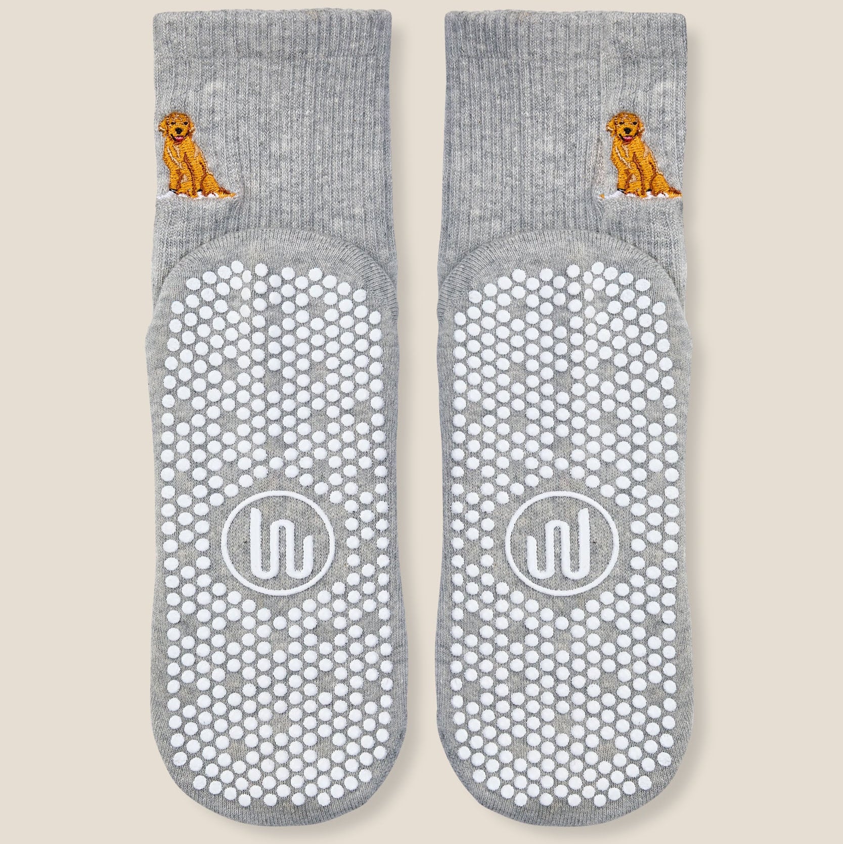 Golden Retriever Grip Socks – Grey