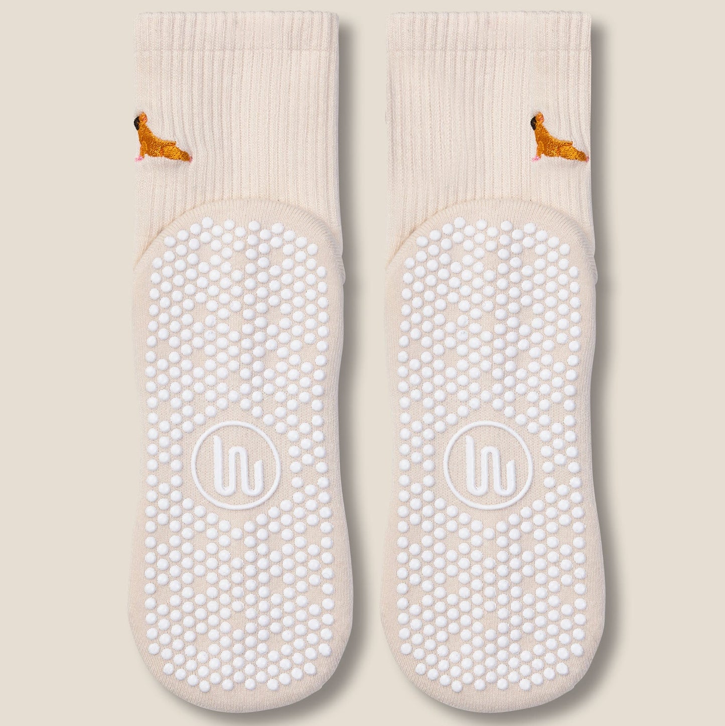 Crew Grip Socks - French Bulldog Oat