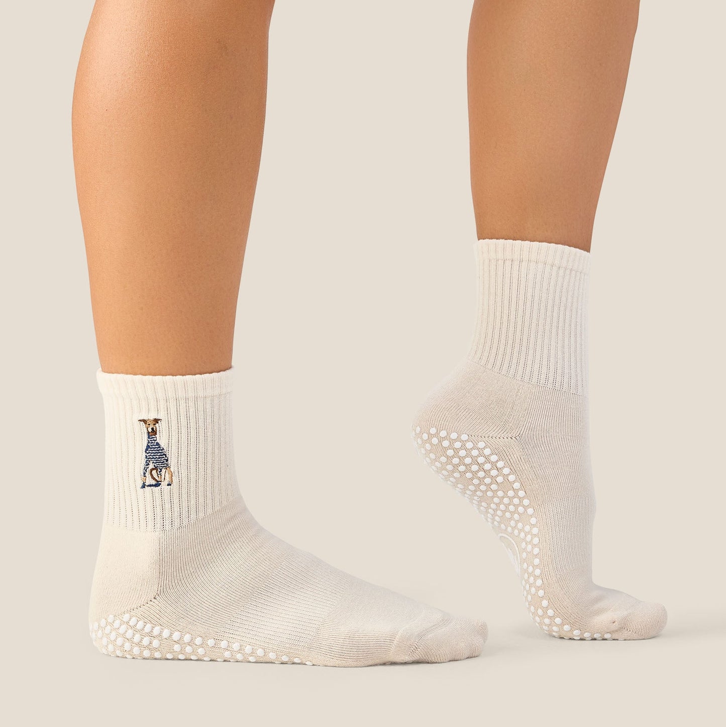 Crew Grip Socks - Greyhound Oat